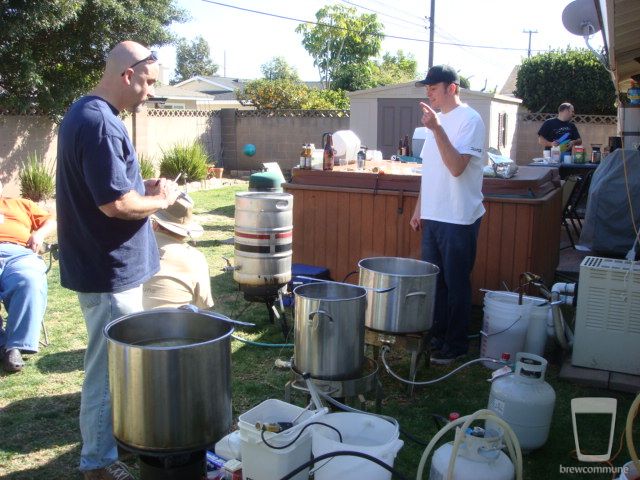 Group brew day feb 16, 2008
Brad and Brent brewin' away
